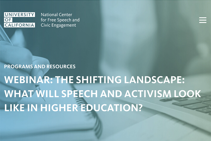 Webinar: The Shifting Landscape: What Will Speech and Activism Look Like in Higher Education?