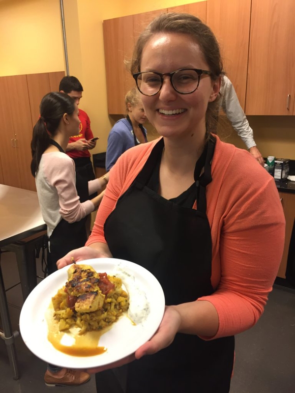 Brittany Whitlock shows off the final dish for Case 1