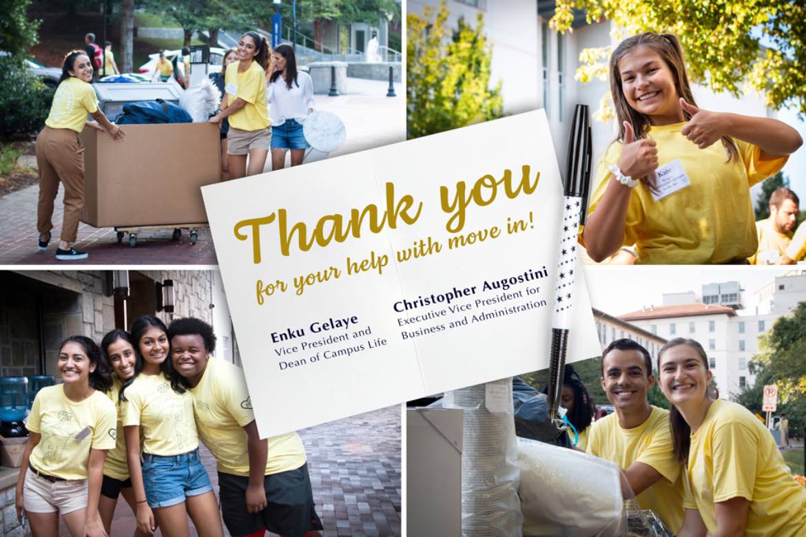 Move-in thank you card for staff